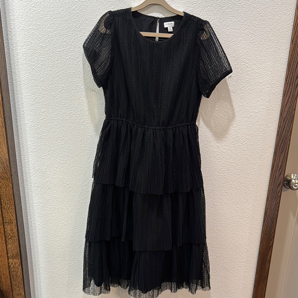 Black Tiered Midi Dress size 4 -J.CREW